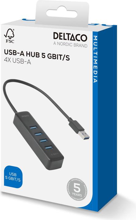 Immagine prodotto Deltaco UH-734 (USB-A, 4 porte)