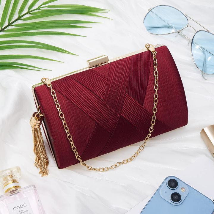 Produktbild Only-Bags.Store Clutch Abendtasche Fransen Elegante Kettentasche Clutch Bag