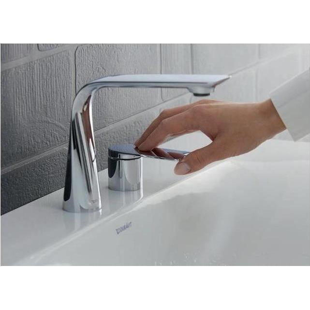 Thumbnail - Duravit, Badarmatur, 2-Loch-Waschtischbatterie D.1 M ohne Zugstangen-Ablaufgarnitur chrom