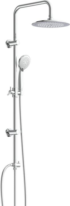 Eisl Regendusche Bad Überkopfbrause-Set Chrom zum Kleben Duschsystem Regenbrause DX12009
