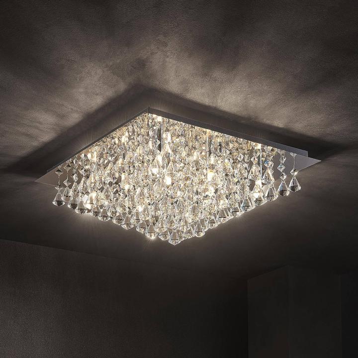 Produktbild Lindby Rimedia Kristall-Deckenleuchte, chrom 55 cm (G9)