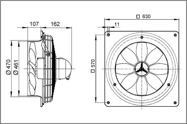 Actual product image Maico MAI DZQ 45/6 B E Ex e Wall fan