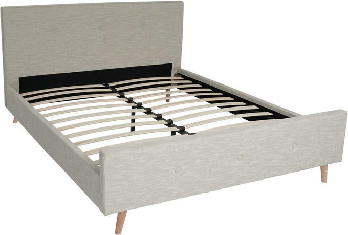 Actual product image Swisshandel24 Upholstered bed HWC-J98, bed double bed bed frame with slatted frame, solid wood 160x200cm (160 x 200 cm)