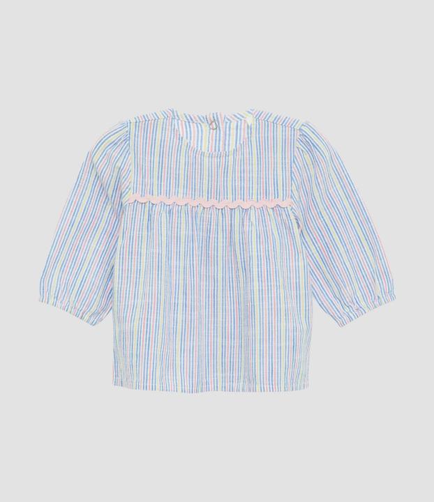 Produktbild S.Oliver Bluse Gestreifte Bluse in Leinenoptik mit Raffung (86)