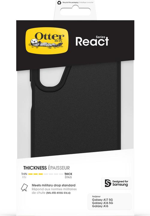 Productafbeelding OtterBox Ob React Poudre/Quincy - Black (Samsung Galaxy A16, Samsung Galaxy A16 5G)