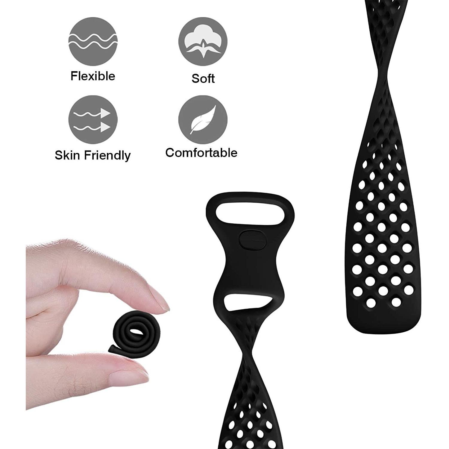 Thumbnail - Strap-it Silikonband (Silikon, Versa 3), Uhrenarmband, Schwarz