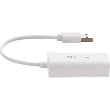 Thumbnail - Sandberg USB A – RJ45 (USB 3.0, RJ45 (1x)), Netzwerkadapter, Weiss