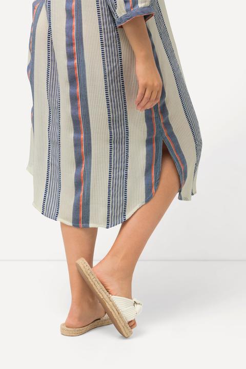 Produktbild Ulla Popken Kaftan, Musterstreifen, Oversized, V-Ausschnitt, 3/4-Arm (46, 48)