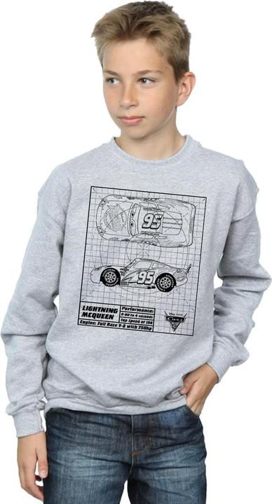 Actual product image Cars Boys Lightning McQueen Blueprint Sweatshirt (140, 146)