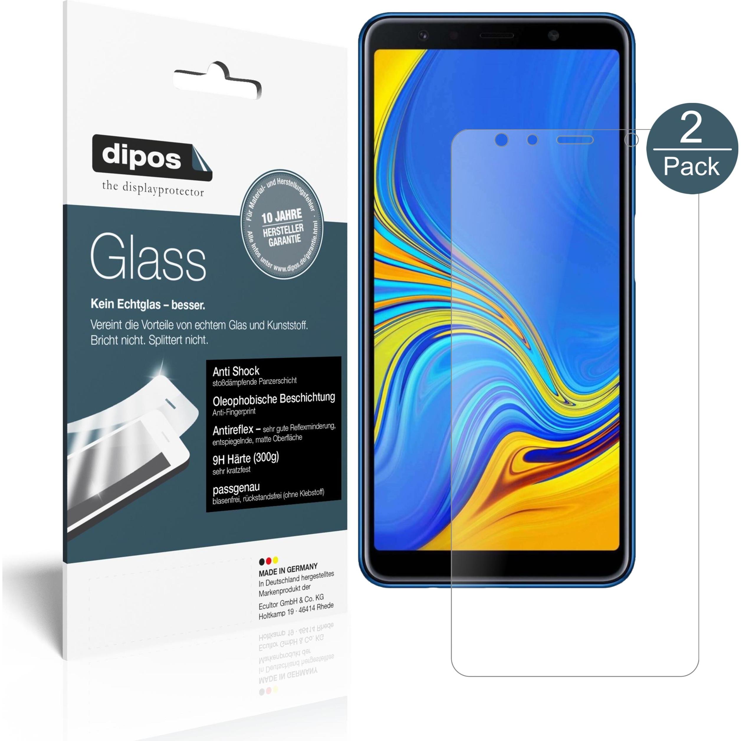 Dipos Displayschutz Anti-Shock (2 Stück, Samsung Galaxy A7 (2018)), Smartphone Schutzfolie, Transparent