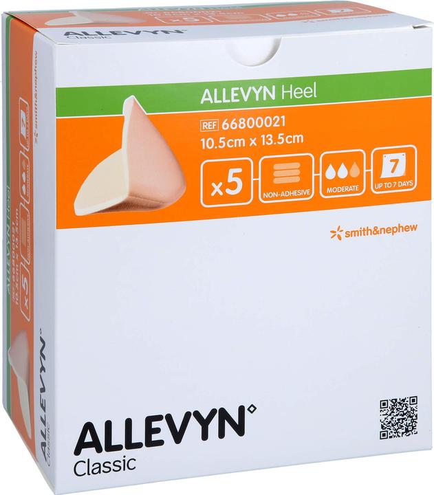 Actual product image Allevyn Heel Foam heel dressing 10,5x13,5 cm, 5 pcs. (Foot deodorant & powder)