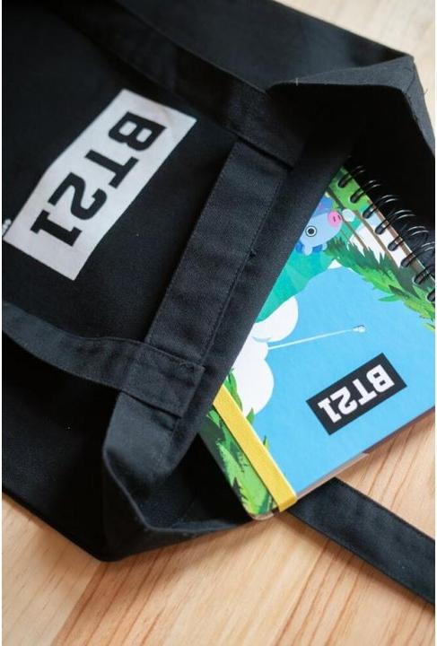Image du produit BT21 - Sac à provisions en tissu 28x40 cm (Noir)