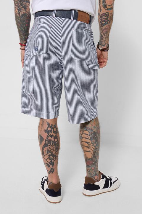 Image du produit Joe Browns Striped Carpenter Shorts with Hammer Loop – Navy/White (36)