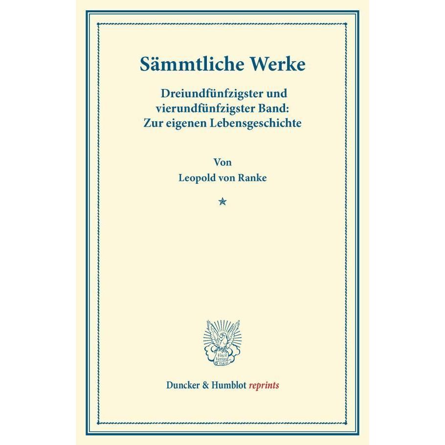 Sämmtliche Werke., Fachbücher von Leopold von Ranke