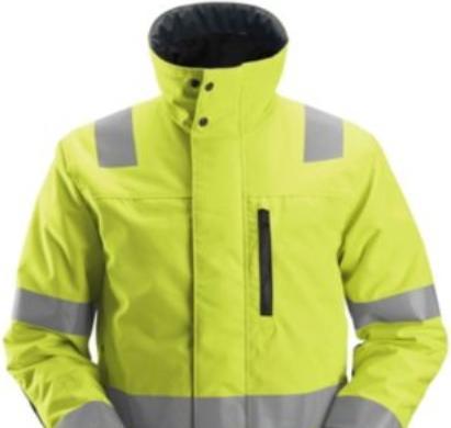 Hultafors Snickers vinterjakke str. L - hi-vis gul/koksgrå m/reflekser - 1130 (L)