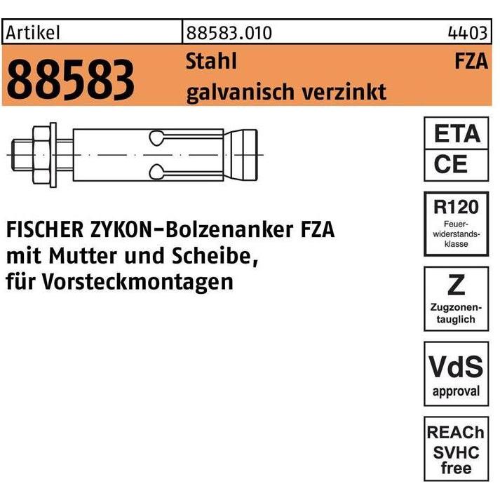 Thumbnail - Fischer, Dübel, Zykon-Bolzenanker FZA 10x40 M6/10 (25 Stk.)