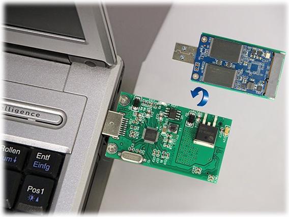 Actual product image Delock Converter USB connector > mSATA full size