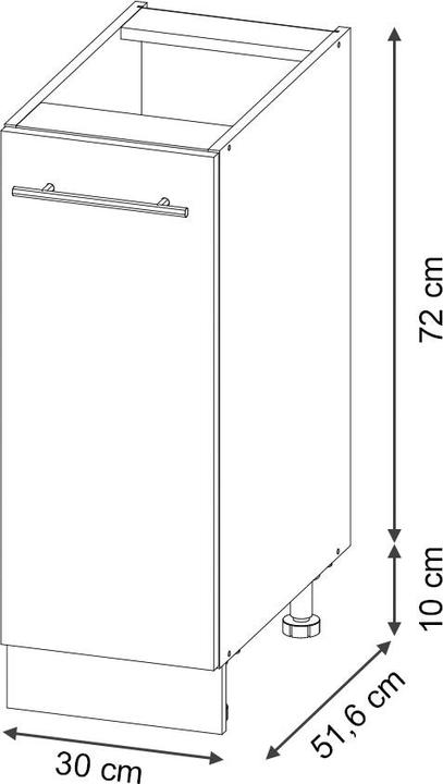 Produktbild Vicco Apothekerschrank Fame-Line, Anthrazit-Gold Landhaus/Anthrazit, 30 cm ohne Arbeitsplatte