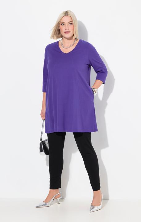 Produktbild Ulla Popken Longshirt, Ziernähte, A-Linie, V-Ausschnitt, 3/4-Arm (50, 52)
