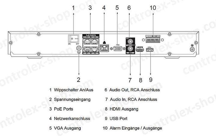 Image du produit Dahua NVR4204-P-EI 4 canaux NVR PoE, HDMI/VGA (Enregistreur vidéo en réseau (NVR))