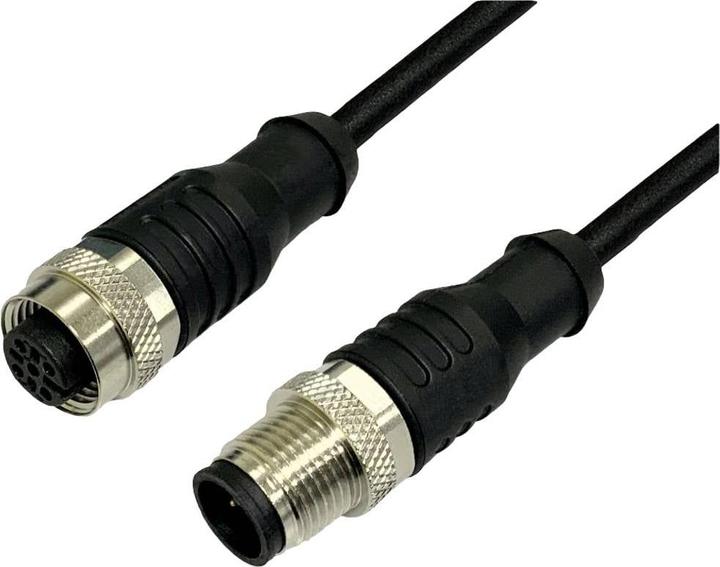 Actual product image BKL Electronic 2702041 Sensor actuator extension cable M12 plug straight to coupling straight 5m
