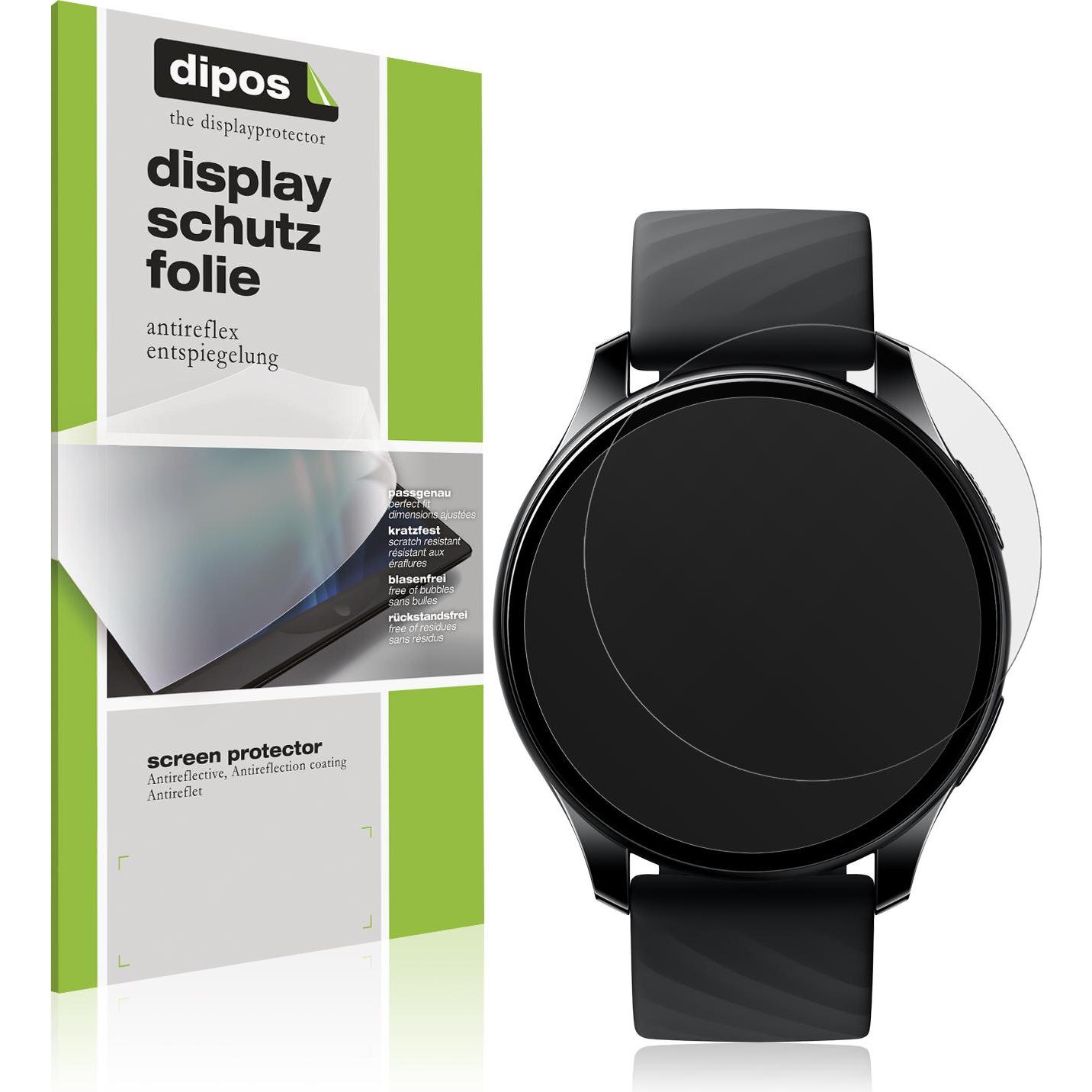 Dipos Displayschutzfolie Antireflex, Smartwatch Schutzfolie, Transparent