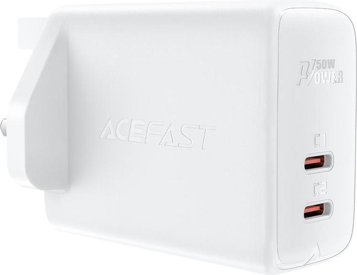 Produktbild Acefast GaN charger (UK plug) 2x USB Type C 50W, Power Delivery, PPS, Q3 3.0, AFC, FCP (A32 UK) (50 W)
