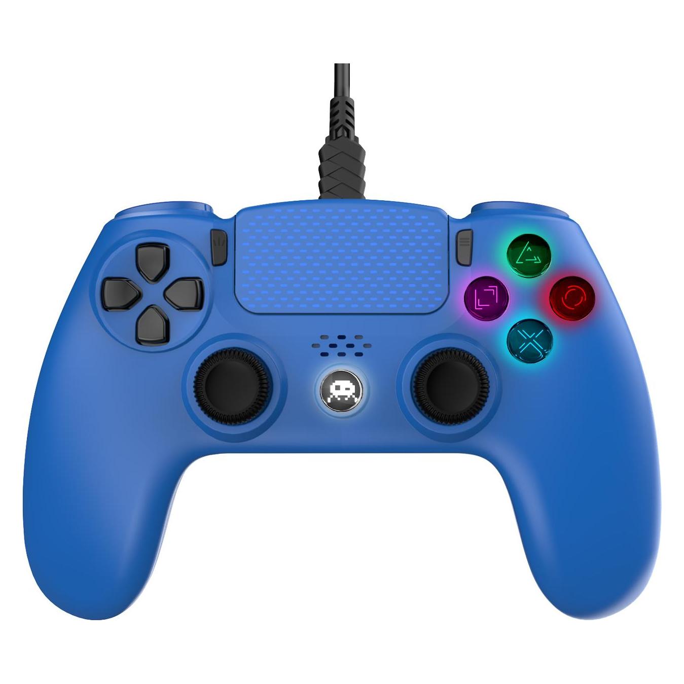 Trade Invaders Freaks And Geeks - Kabelgebundener Controller Für PS4 Mit 3M Kabel - Blau (PS4), Gaming Controller, Blau