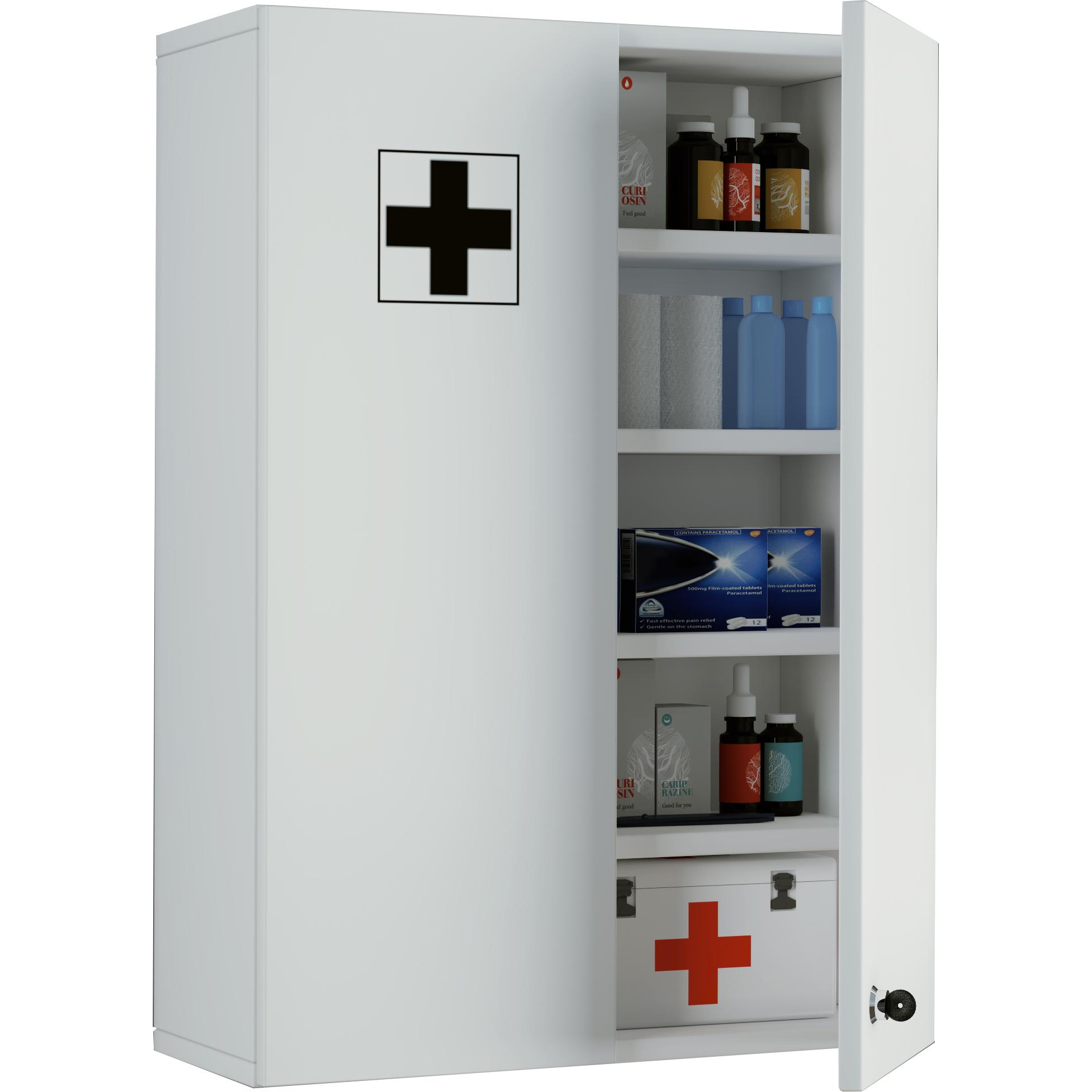 VCM, Badezimmerschrank, Medizinschrank Arzneischrank Apothekerschrank Wand Schrank abschliessbar Medasa XL (47 x 19 x 70...