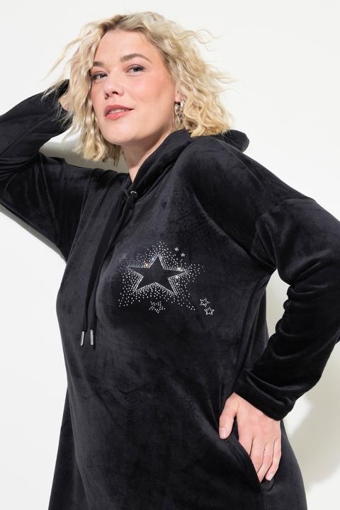 Produktbild Ulla Popken Loungewear-Nickikleid, Kapuze, Langarm, recycelt (46, 48)