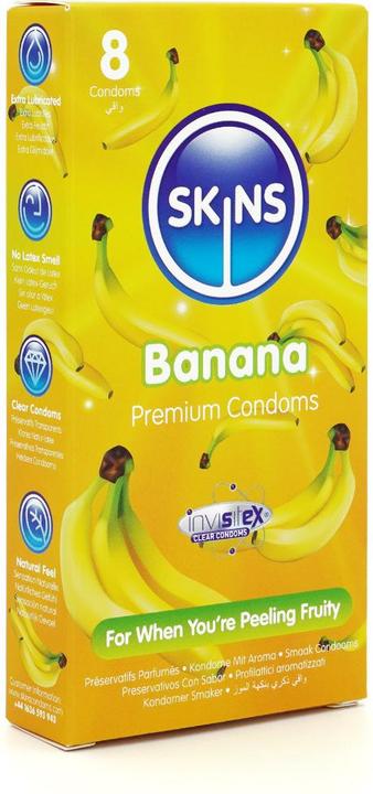 Produktbild Skins Bangin' Banana» 12 Kondome mit feinem Bananenaroma - ohne Latexgeruch (12 Stk.)