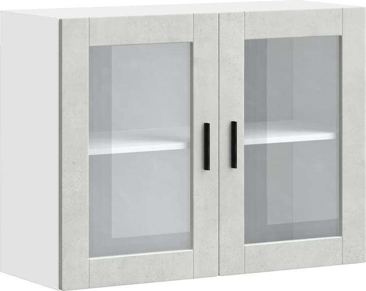 Actual product image VidaXL Kitchen wall unit with glass door Porto concrete grey Kitchen wall unit (80 x 31 x 60 cm)