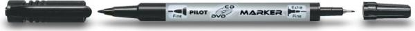 Immagine prodotto Pilot Pennarello permanente "Marker Twin" CD/DVD, nero (Nero, 0.80 mm, 1 x)