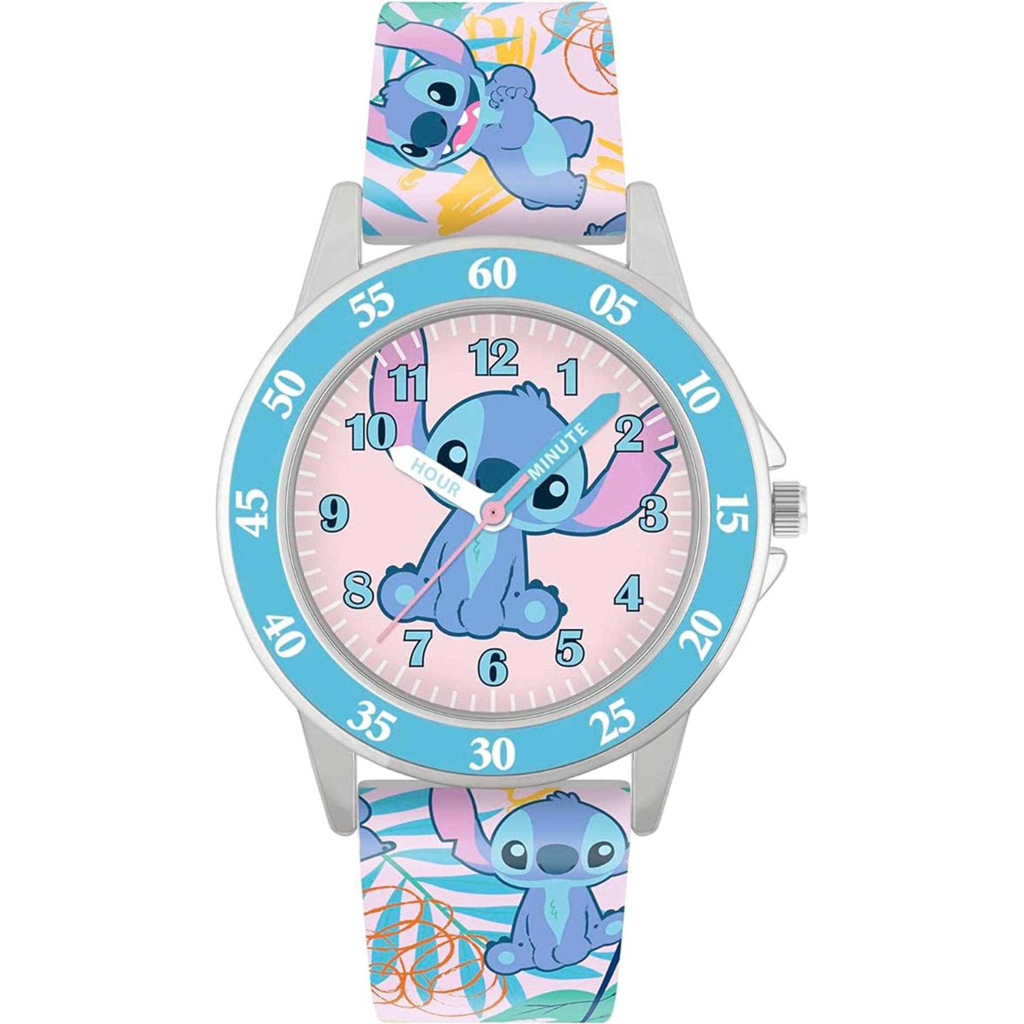 Thumbnail - Disney, Armbanduhr, Accutime Lernuhr Stitch, Violett, (Analoguhr, 30 mm)