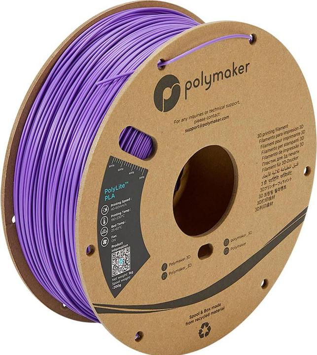 Produktbild Polymaker PA02024 PolyLite Filament PLA 2.85 mm 1000 g Lila 1 St. (PLA, 2.85 mm, 1000 g, Violett)