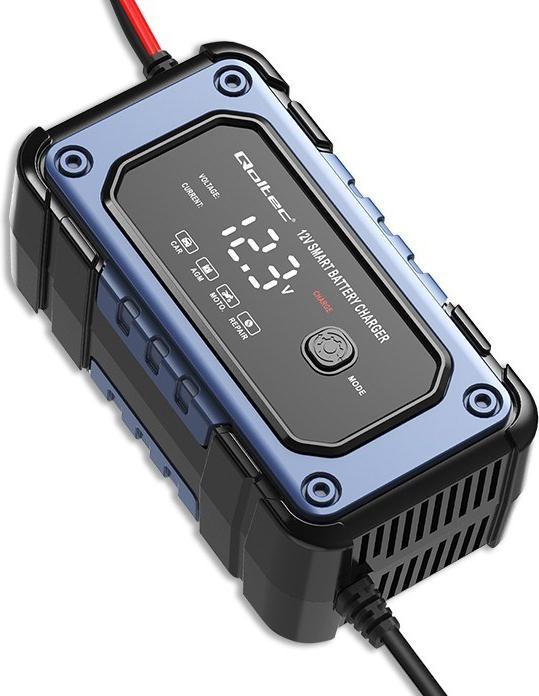 Produktbild Qoltec Prostownik do akumulatora z funkcją naprawy | Inteligentna mikroprocesowa ładowarka| 12V | (12V, 6 A)