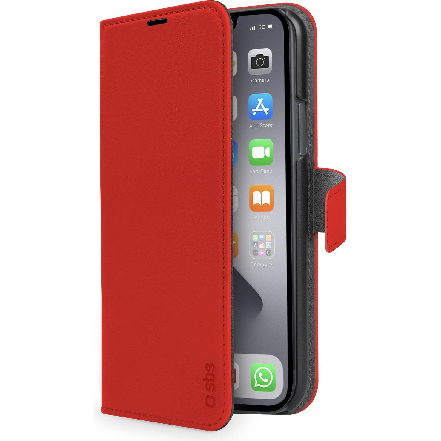 SBS Klapphülle (Apple iPhone 13 Pro), Smartphone Hülle, Rot