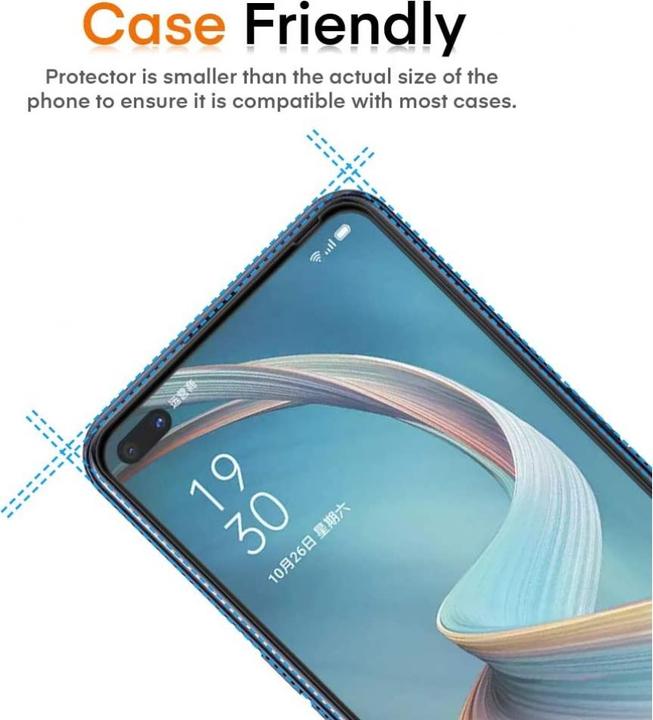 Produktbild Screenguard Oppo Reno4 Z 5G Full Screen Panzerglas Schutzfolie 2.5D 9H (1 Stk., Oppo Reno 4 Z 5G)