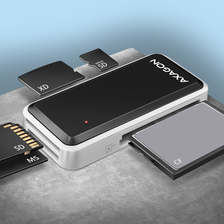 Actual product image Axagon CRE-X1 - CF - CF Type II - MMC - MMC Mobile - MMCmicro - MS Duo - MS PRO - Memory (USB 2.0)