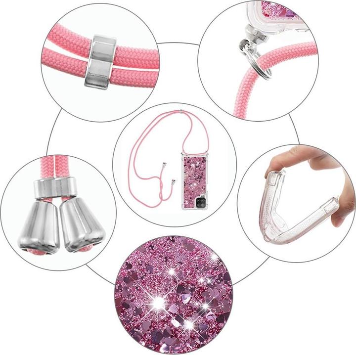 Immagine prodotto Cover-Discount Galaxy A22 4G - Custodia con cordino rosa