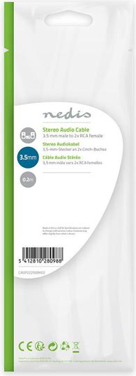 Produktbild Nedis Stereo-Audiokabel, 3,5 mm, 2X Cinch-Buchse (0.20 m, Cinch Kabel)