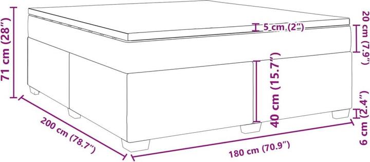 Produktbild vidaXL Bo x springbett mit Matratze 180 x 200 cm Kunstleder (180 x 200 cm)