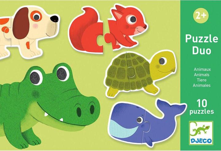 Actual product image Djeco Puzzle Duo Animals (20 pieces)