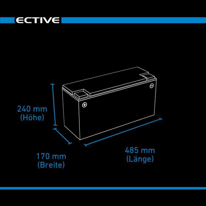 Immagine prodotto Ective 12V 100Ah LiFePo4 batteria solare batteria al litio BMS camper camper LFP BT batteria di (12 V, 100 Ah)