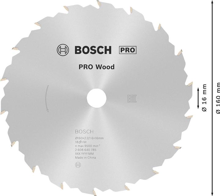 Produktbild Bosch Professional Zubehör PRO Wood Kreissägeblatt, 160 x 2.2 x 16 mm