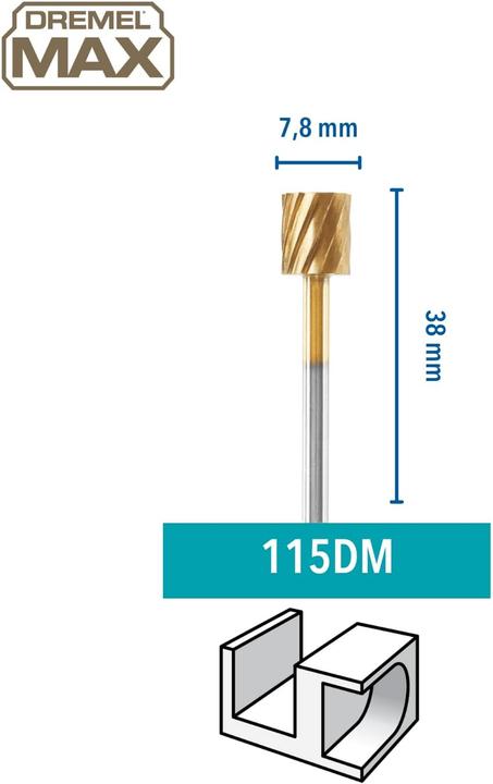 Actual product image Dremel Milling Cutter 115 MAX High Speed Milling Blade