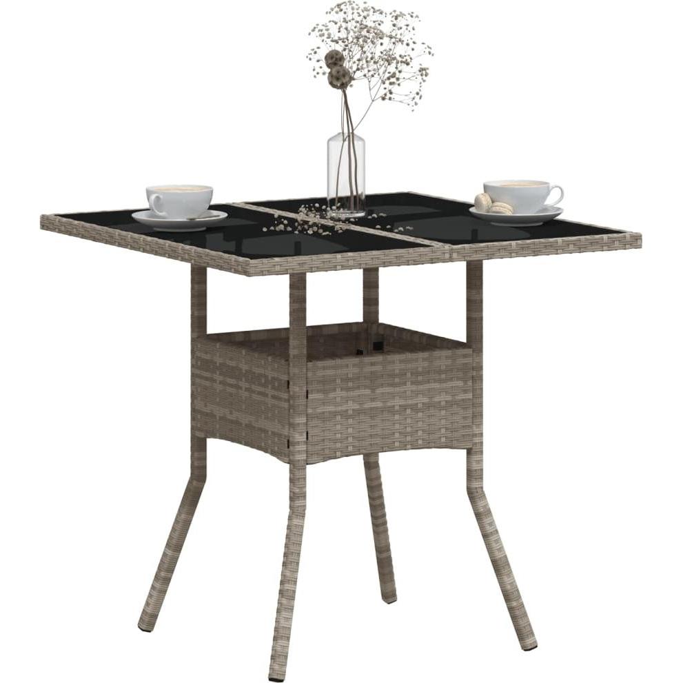 Thumbnail - VidaXL, Gartentisch + Balkontisch, Gartentisch mit Glasplatte (80 cm)