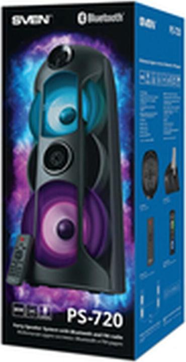 Actual product image Sven PS-720 portable speaker Mono portable speaker Black (10 h, Rechargeable battery operated, USB power delivery)