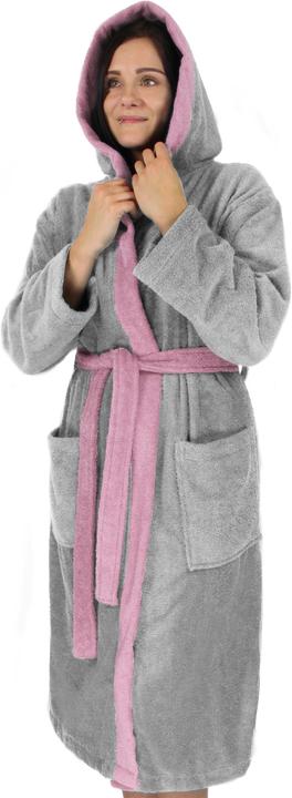 Produktbild Normani Damen Baumwoll-Bademantel mit Frottee, zweifarbig - OEKO-TEX® 100 - 8783 (3XL)