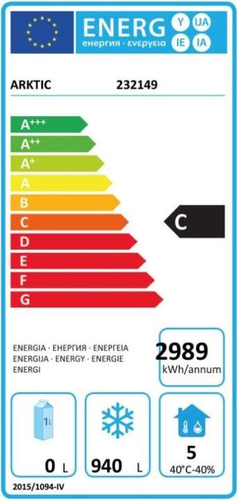 Energie-Label Hendi Tiefkühlschrank Profi Line (Freistehend)